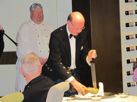 Burns Suppers - Ian addressing the haggis